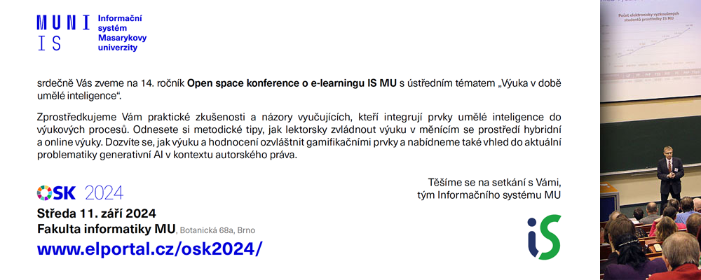 Open space konference o e-learningu IS MU 2024